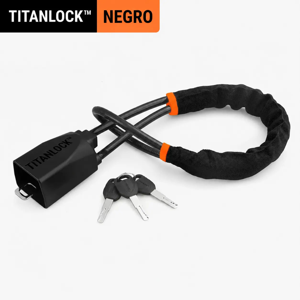 Candado para volante TITANLOCK™ en color negro con juego de tres llaves