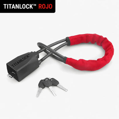 Candado para volante TITANLOCK™ en color rojo con juego de tres llaves