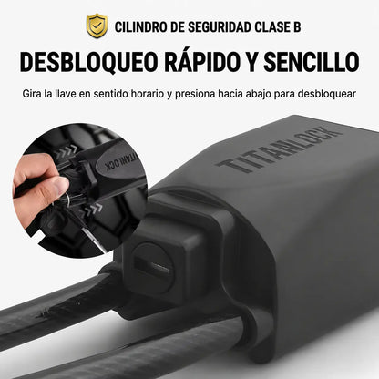 Cilindro de seguridad clase B de TITANLOCK™ con desbloqueo rápido girando la llave
