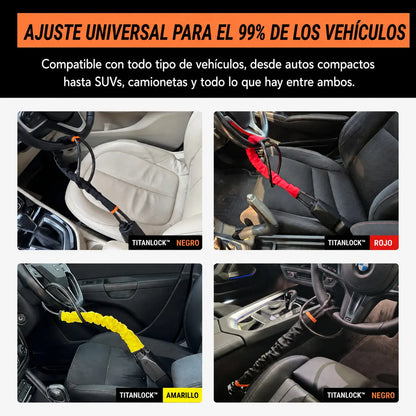 TITANLOCK™ instalado en distintos vehículos, con ajuste universal para el 99% de los autos